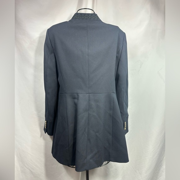 zara navy blue double breasted military jacket size L - Picture 9 of 11